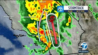 Center of Tropical Storm Hilary officially moves into SoCal about 25 miles southwest of Palm Springs