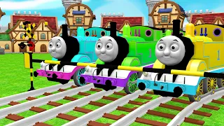 【踏切アニメ】あぶない電車 TRAIN THOMAS SUPERHERO🚦 Fumikiri 3D Railroad Crossing Animation #10