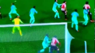 BRUTAL AGRESIÓN de Aduriz a Umtiti. Copa del Rey (05/01/2017)