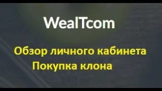 WEALTCOM Обзор личного кабинета партнера WEALTCOM Реклама на платформе Покупка клона