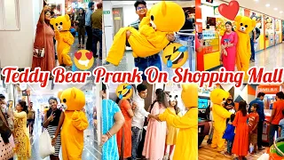 Teddy Bear Prank On Shopping Mall | prank on Girls🤣 | Funny dance & crazy reaction |