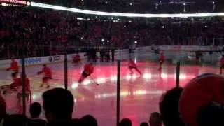 1/26/14 Blackhawks warmup and starting lineup