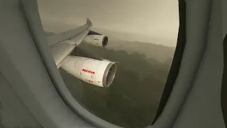 MSFS - LatinVFR Airbus A340-300 Iberia Airlines Landing at LEST in the Rain. (Passenger View)