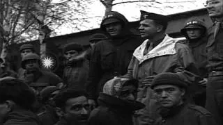 Displaced persons and liberated American  prisoners of war in Germany near end of...HD Stock Footage