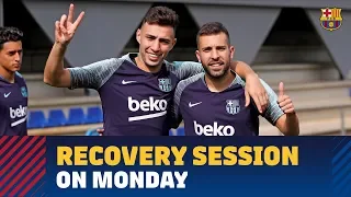 Recovery session after Huesca win