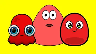 Pou and his friends - Pou, Moy 7 and myBoo play red!.