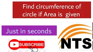 nts gat test preperation  Find circumference  with given area Tutorial#12