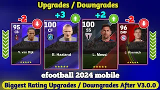 Biggest Rating Upgrades & Downgrades After V3.0.0 update ! efootball 2024 mobile