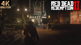 A Calm Walk Through Saint Denis at Night -Rdr2  (4k No Hud)