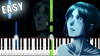 Call of Silence - Attack On Titan OST- EASY Piano Tutorial [animelovemen]