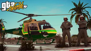 🚔 Полицейская ПОГОНЯ на ВЕРТОЛЕТЕ! Воздушный ПАТРУЛЬ GTA 5 FULL RP ( GTA-WORLD )