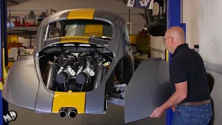 Volkswagen VW Beetle Bug V8 Biturbo Built Vocho Fusca Kafer Overhaulin Full HD