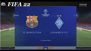 FC Barcelona vs Dynamo Kiev | UEFA Champions Leagues  ⚽️ | FIFA 22 | PS5™ Gameplay in Full HD |