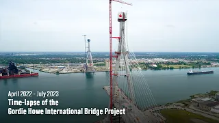 Time-Lapse of the Gordie Howe International Bridge Project | April 2022 to July 2023