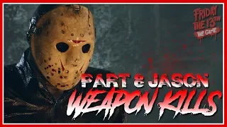 Part 8 Jason ALL WEAPON KILLS | Music Montage | Friday the 13th: The Game