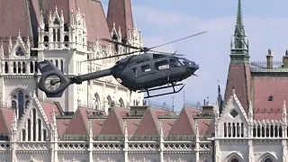 Practice Demo Flights over the Danube in Budapest | Hungarian Air Force Helicopters