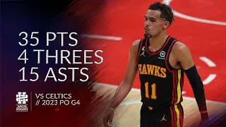 Trae Young 35 pts 4 threes 15 asts vs Celtics 2023 PO G4