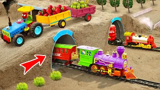 Top diy tractor making mini tunnel for train construction | diy tractor vs petrol pump | HP Mini