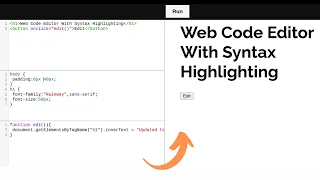 Create Your Own Code Editor With Syntax Highlighting using HTML, CSS & JavaScript