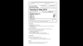 May 2019 iGCSE Edexcel Mathematics A Higher Tier Paper 1 4MA1/1H P58365A