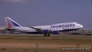 [HD 720p] TRANSAERO 747-400 VP-BKJ TAKE-OFF MAJORCA SON SAN JOAN