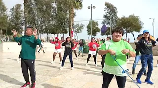 ZUMBATHON:SISSIWIT BY COUPLE FOR CHRIST IN ANCOP GLOBAL WALK AT AMPHI THEATER LIMASSOL CYPRUS.