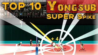 The Spike. Volleyball 3x3. TOP 10 SUPER Spike by Yongsub. Picks up the balls.