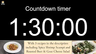 1 hour 30 minute Countdown timer with alarm (including 3 recipes)