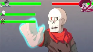 Sans, Gaster and Papyrus vs Bete Noire (with Healthbars)