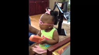 10 month old with a -8.00 prescription gets glasses for the first time!