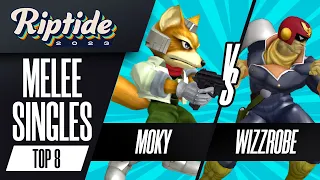 moky (Fox) vs Wizzrobe (Captain Falcon) - Melee Singles Top 8 - Riptide 2023