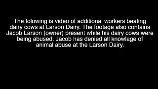 Larson Dairy Farm video from ARM Investigations