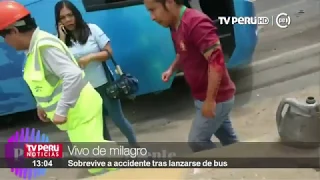 Pasajero sobrevive al lanzarse del bus antes de la caída al abismo en Pasamayo