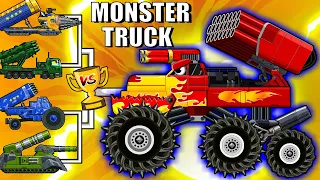 MONSTER TRUCK MISSILE : Battle Vs M270 / Drill Vehicle | Arena Tank Cartoon