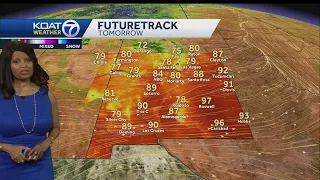 Warming trend with isolated storms in New Mexico