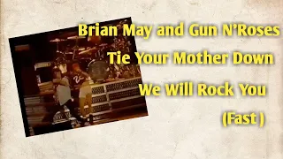 Brian May & Guns N' Roses - Tie Your Mother Down, We Will Rock You & WWRY Fast (13 JUN 1992)