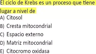 Biología Preguntas Resueltas Examen Admisión a la Universidad Respiración Celular