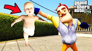 СОСЕД ПОЙМАЛ РЕБЕНКА! ЧТО С НИМ БУДЕТ? ПРИВЕТ СОСЕД В ГТА 5 МОДЫ! HELLO NEIGHBOR ОБЗОР МОДА В GTA 5!