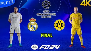 FC 24 - PS5 | Real Madrid vs Dortmund Ft Mbappe,Haaland | Champions League Final Match - (4K 60FPS)