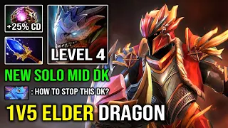 NEW 1v5 Elder Dragon Form Solo Mid Dragon Knight with 100% Full Aghanim + Octarine Core Dota 2