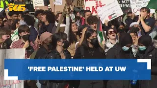 'Free Palestine' rally on UW campus; Jewish students show up in support of Israel