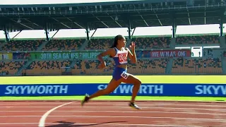 Kristina Knott sets a new SEA Games record in the women's 200m event | 2019 SEA Games