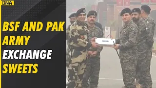73rd Republic Day: BSF Jawans and Pakistan Army exchange sweets at Attari-Wagah border