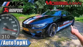 620HP BMW M4 MOSSELMAN TURBO AKRAPOVIC 310km/h REVIEW POV on AUTOBAHN & ROAD by AutoTopNL