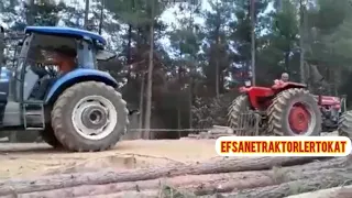 MASSEY FERGUSON 188 vs NEW HOLLAND TD100 ÇEKİŞMESİ (Mavişin çırpınışları)