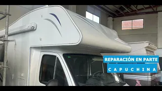 Reparación en parte de autocaravana capuchina por impacto | Van&Fun