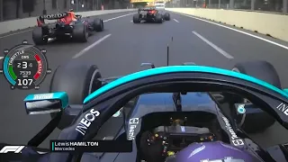 Lewis Hamilton Safety car Restart  || #lewishamilton  vs #sergioperez Azerbaijan gp Onboard