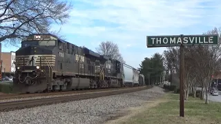 NS Freight Trains and NCDOT Passenger Trains in Thomasville NC