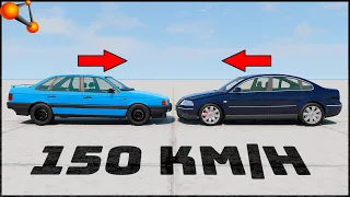 VW PASSAT B3 vs PASSAT B5! 150 Km/H CRASH TEST! - BeamNg Drive