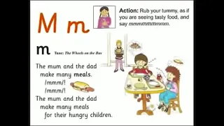 UK School Primary One Jolly Phonics Song Mm - the Mum and Dad make many Meals